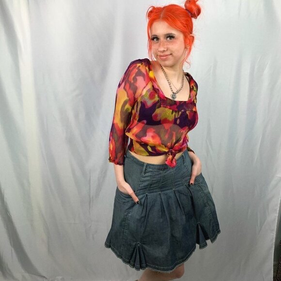 LUCKY Brand Sheer Gauzy Top  Size M - Picture 2 of 9